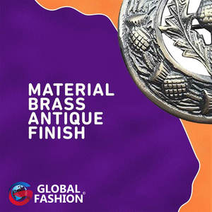 Broche Antiguo para Kilt de Hombre con Diseño de Cardo Escocés, 3 pulgadas (7 cm) de Diámetro - Product Image 5