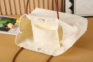 Bolsa de Compras Plegable Ligera de Lona de Yute para Viajes y Artículos Esenciales Diarios - Product Image 4