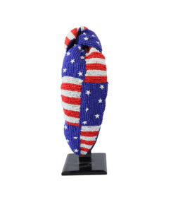 Export Quality <b>Beaded</b> USA Flag <b>Headband</b> Full Bead Embroidery Patriotic Hairband for Women and Girls Festival and Party Wear 2026 - Product Image 1