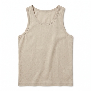 Débardeur d'été en mélange de lin tissé pour homme, respirant, décontracté, OEM ODM, vente en gros, logo personnalisé, faible MOQ - Product Image 3