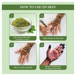 Mehndi naturel pour la coloration des cheveux et le design d'art corporel |   Peinture corporelle au henné sans produits chimiques pour enfants - Product Image 2