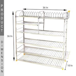 Escurridor de Platos de Cocina de 5 Niveles, Estante de Almacenamiento Metálico Multifuncional, Organizador de Pie - Product Image 3
