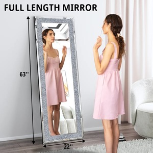 Hermoso espejo decorativo con borde de cristal, adecuado para sesiones de fotos y arreglos creativos, hecho a mano en India. - Product Image 3