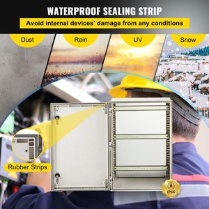 Contenitore in Acciaio e Fibra di Vetro NEMA 4X 24 X 16 X 9 Pollici, Scatola Elettrica IP66 Impermeabile e Antipolvere per Uso Esterno/Interno - Product Image 3