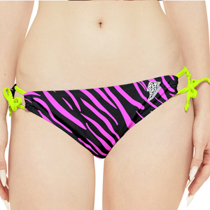 Maillot de bain bikini deux pièces dos nu personnalisé pour femme, soutien-gorge triangle et bas à nouer sur les côtés, en Spandex/Polyester, impression personnalisée - Product Image 5