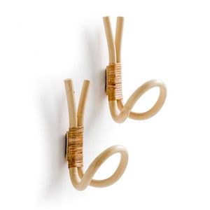 ชุดตะขอแขวนหวายทำมือราคาถูก ขายดี ตะขอแขวนผนังไม้ธรรมชาติ - Product Image 1