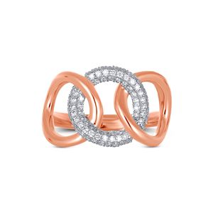 Bague de fiançailles Infinity Connection en or rose 14 carats avec diamant de laboratoire taille brillant rond et grappe de diamants Infinity - Product Image 3