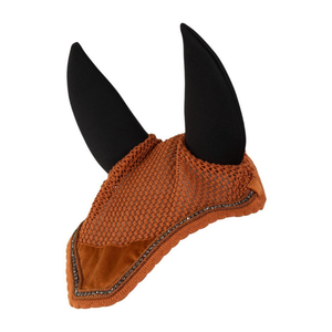 Lightweight Breathable Pakistan Supplier for Equestrian Luxury Crochet Horse Ear Bonnet Washable <b>Fly</b> Veil Shows Ear Bonnet - Product Image 6