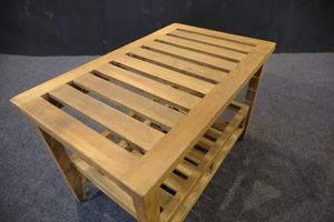 Modern Wooden <b>Stool</b> Handmade Minimalist Design Solid Teak Wood Home Furniture <b>Bathroom</b> Living Room Apartment Use Model ST003 - Product Image 5