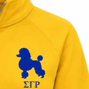 Sweat-shirt demi-zip jaune personnalisé avec lettres grecques pour femmes Sigma Gamma Rho – Style universitaire décontracté pour sororité - Product Image 6