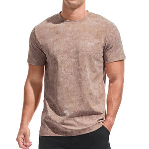 Camiseta de hombre con lavado ácido al mejor precio al por mayor, camiseta informal de verano de manga corta con cuello redondo para hombre - Product Image 3