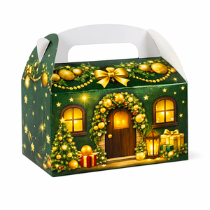 Custom Paperboard <b>Gift</b> Container <b>Christmas</b> Bags Paackaging <b>Boxes</b> with Handle - Product Image 4