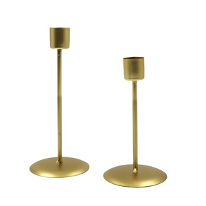 เชิงเทียนอะลูมิเนียมสีทองร่วมสมัยพร้อมขาตั้งเหล็กสำหรับเทียนแท่ง - Product Image 4