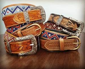 Ceinture en cuir de vache véritable pour homme, style vintage, boucle à ardillon robuste en acier, écologique, motif crâne, par BS INTERNATIONAL - Product Image 1