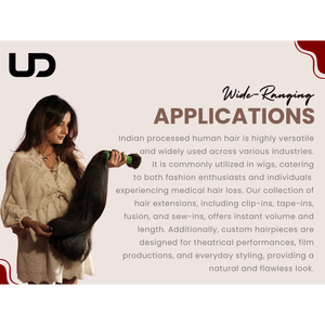 ผมมนุษย์อินเดียเกรดพรีเมี่ยมคุณภาพสูงสีดำตรงผมบริสุทธิ์จากวิหารธรรมชาติ - Product Image 4