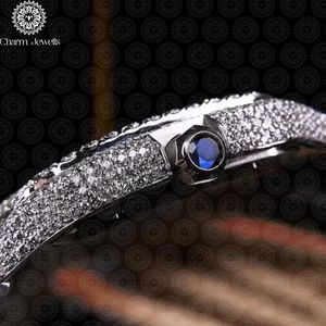 Montre de luxe pour homme Charm Jewells en acier inoxydable, cadran 40 mm, verre cristal, bracelet 20 cm, mouvement mécanique, date automatique, étanche 10 bars - Product Image 3