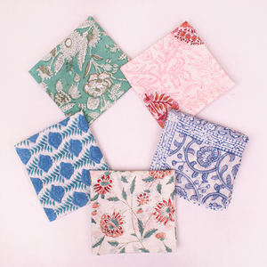 Eco-Friendly Cotton Block Print Floral & Color Blocking Breathable <b>Tie</b> <b>Back</b> Multifunctional Bandana for Adults-All Seasons Wrap - Product Image 3