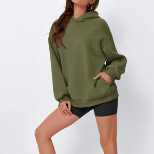 Sweat-shirt à capuche en molleton de coton pour femme, doux et chaud, à manches longues, décontracté, streetwear - Product Image 3