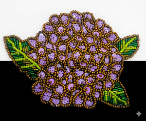 Sous-verre brodé à la main avec perles florales, motif fleur violet et or, sous-verre de luxe pour boissons, décoration de table, cadeau unique - Product Image 6