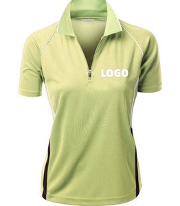 Polo à manches courtes pour femme, couleur unie, tricoté, respirant, coupe décontractée - Product Image 3