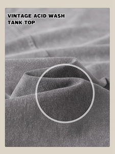 Camisetas sin mangas de algodón tejido con lavado ácido para hombre, ajuste holgado, transpirables, de secado rápido, para gimnasio, entrenamiento y running. - Product Image 4