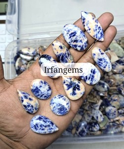 Cabochon de Sodalite Naturelle, Pierres Semi-Précieuses Lisses Faites à la Main, Certifiées par un Certificat de Tiers, Toutes Formes, 3-5g, IRFAN GEMS - Product Image 5