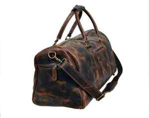 Sac de voyage en cuir, sac de week-end en cuir, sacs de voyage en cuir de style vintage, grande capacité, sac de voyage en cuir durable - Product Image 6