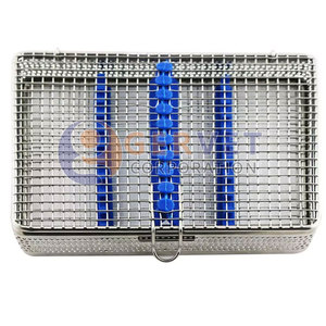 Cestas de malla de acero inoxidable con inserto de silicona, recipientes y cestas de esterilización, cesta de malla oftálmica con tapa - Product Image 2