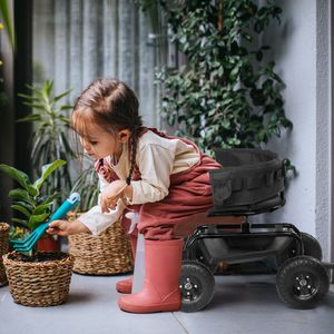 รถเข็นทำสวนพร้อมที่นั่งสบายและเก้าอี้หมุนได้ 360 องศาสำหรับปลูกต้นไม้ - Product Image 6