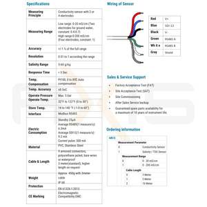 Sensor de Conductividad y Salinidad Brix Smart ABCS, Analizador Digital de Agua, Cable de 10 Metros, RS485 Modbus, IP68, Autolimpiante, Acero Inoxidable - Product Image 2