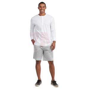 Shorts décontractés pour hommes 100 % coton, couleur unie, avec cordon de serrage, pour l'été, confortables au quotidien - Product Image 1
