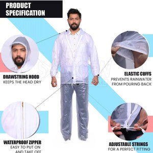 Travel Outdoor Breathable <b>Lightweight</b> Waterproof <b>Rain</b> Suit <b>Jacket</b> and Trousers Set for Tour Hiking Camping and Cycling - Product Image 3