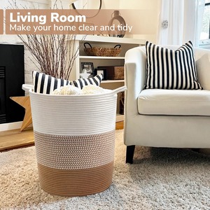 High On Demand Cotton Jute <b>Storage</b> <b>Basket</b> for Home Living Room Bedroom and Nursery <b>Storage</b> Available At Export Price - Product Image 3