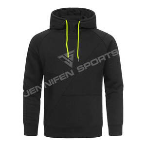 Sudadera con Capucha Extra Grande para Hombre, Personalizada, de Invierno, 100% Algodón, 450 GSM, Color Negro, Pedido al por Mayor - Product Image 1