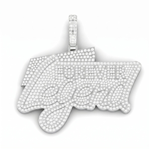 Colgante Forever Legend Chapado en Oro Rosa con Diamantes Redondos de Corte Brillante con Microincrustaciones, Estilo Hiphop, Unisex - Product Image 2