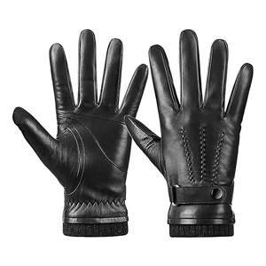 Gants d'hiver en cuir tendance, gants thermiques isolés pour le travail en extérieur, la conduite et la protection contre le froid - Product Image 1