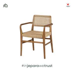 Fauteuil en rotin et bois de teck, fait main, style scandinave, écologique, imperméable, durable, pour intérieur/extérieur, restaurant, hôtel - Product Image 4