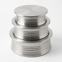 Ensemble de rehausseurs de buffet modernes et durables en acier inoxydable SS304, 24 cm, design ondulé Nadi en acier satiné brossé, qualité alimentaire, pour la décoration de la maison et les hôtels