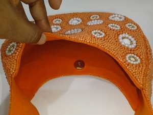 Elegant Handmade Solid Color Beaded <b>Handbags</b> Featuring Intricate Beadwork Premium Materials Durable Construction Customizable - Product Image 4