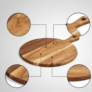 Planche à découper rectangulaire élégante en bois massif |   Planche à découper épaisse et robuste pour la cuisine, le fromage, le pain et la préparation des légumes - Product Image 5