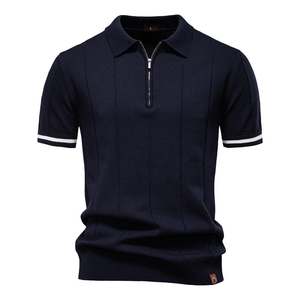 Mens Brown for Shirt Short Sleeve Half Zip Collar Casual Regular Fit Soft Comfortable Everyday Summer Wear <b>Top</b> Front - Product Image 2