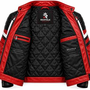 Winter Warm <b>Genuine</b> <b>Leather</b> <b>Jacket</b> <b>Men</b> Stand Eco-Friendly Quick Dry Comfortable Breathable Premium Quality Custom Made Front - Product Image 4