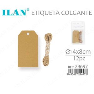 Etiquetas Colgantes Ilan de Papel Kraft 4x8 cm, 12 Unidades, para Etiquetado de Prendas - Product Image 3