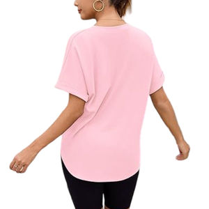 เสื้อยืดคอกลมแขนสั้นสีตามสั่งสำหรับผู้หญิง แฟชั่นฤดูร้อนสุดฮิต สไตล์ลำลอง พิมพ์ลายตามสั่ง ตกแต่งโลโก้แบบถัก - Product Image 5