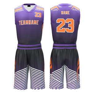 Ensemble uniforme de basket-ball noir unisexe, imprimé animal sur le devant, bandes latérales colorées, col en v, sans manches, short en jersey, évacuation de l'humidité - Product Image 1