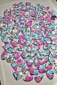 Venta al por Mayor de Cabujones de Algodón de Azúcar Natural Turquesa, Piedras Sueltas de Gemas Coloridas en Formas Variadas para la Fabricación de Joyas - Product Image 6