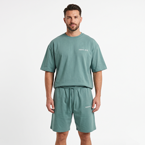Tenues d'été personnalisées en 2 pièces, ensemble t-shirt et short surdimensionné, ensemble t-shirt et short pour hommes - Product Image 1
