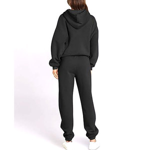 Conjunto de chándal de 2 piezas para mujer, sudadera con capucha extragrande, pantalones deportivos, estilo Y2K, ropa informal de otoño - Product Image 3