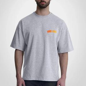 Camiseta de Lujo para Hombre con Hombros Caídos, Transpirable, de Algodón y Felpa, Ropa Deportiva, Personalizada con Bordado e Impresión, Unisex - Product Image 4