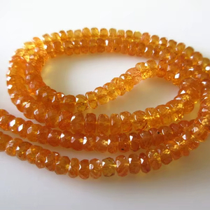Cuentas de Granate Naranja en Forma de Rondelle, Microfacetadas, Spessartita, Granate Mandarín, para Joyería - Product Image 1